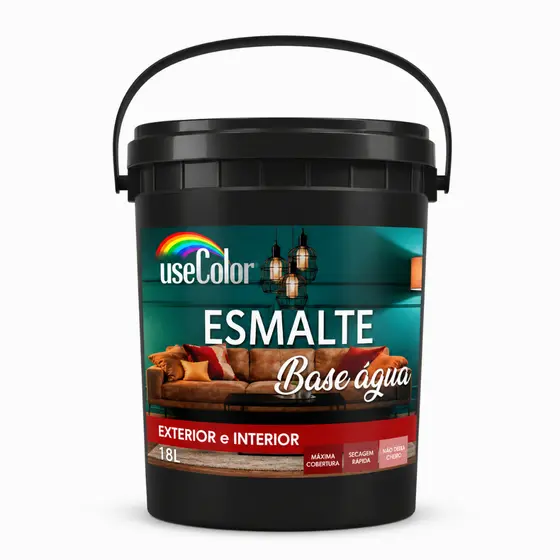 Tinta Esmalte Base Água 18L Multi Metais e Madeiras Acabamento Fosco e Brilhante Odor Suave Boa cobertura