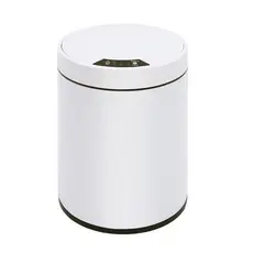 LIXEIRA AUTOMATICA BRANCA 8 LITROS SENSOR INTELIGENTE COZINHA BANHEIRO INOX CESTO LIXO LUXO ESCRITORIO