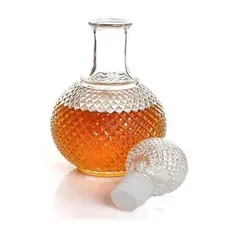 GARRAFA DE VIDRO 1100ML LICOREIRA REDONDA LICOR WHISKY RESISTENTE LUXO