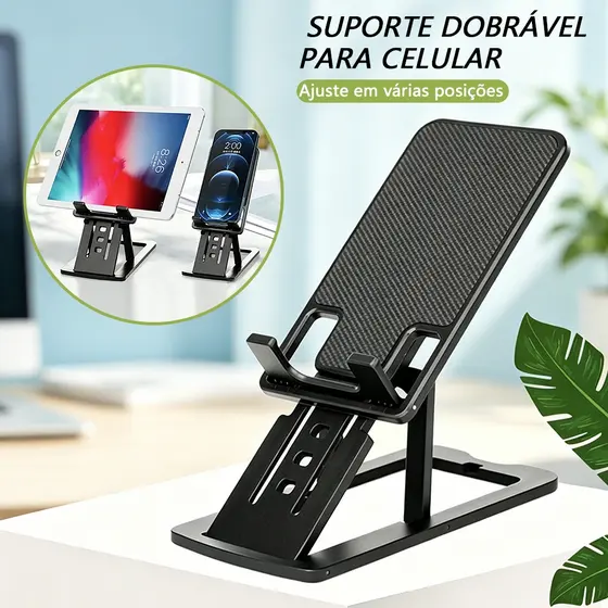 Suporte Para Dobrável Celular Tablet Com Tripé Portátil E Antiderrapante