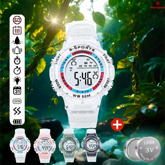 Rel贸gio Infantil Smartwatch 脌 Prova D 脕gua Presente Com Cron么metro Para Menino Menina