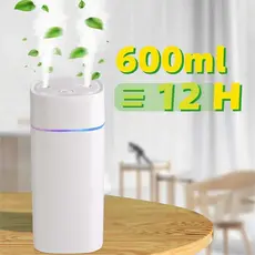 Umidificador De Ar Ultrassônico Grande ​Aromatizador Com Bico Duplo Portátil Led De Ambiente Usb