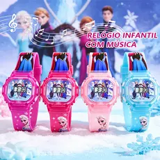 Relógio Musical Infantil Para Meninas Com Luz LED E Pulseira De Silicone