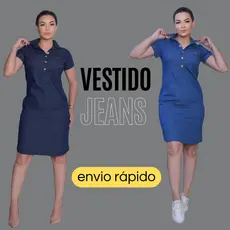 vestido feminino jeans, saltinho, casual, dia a dia, vestido polo de gola, vestido soltinho