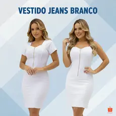 Vestido feminino jeans branco, curto, colado, fim de ano, vestido confortável vestido réveillon top