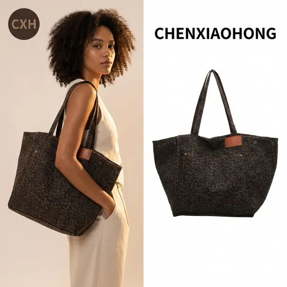 CHENXIAOHONG Bolsa de ombro feminina em lona com estampa de leopardo - Presente ideal para o Dia dos Namorados