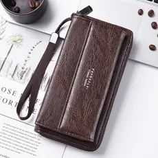 CHENXIAOHONG Carteira Masculina Longa PU – Multi Cartões, Grande Capacidade, Porta Celular e Moedas, Estilo Casual