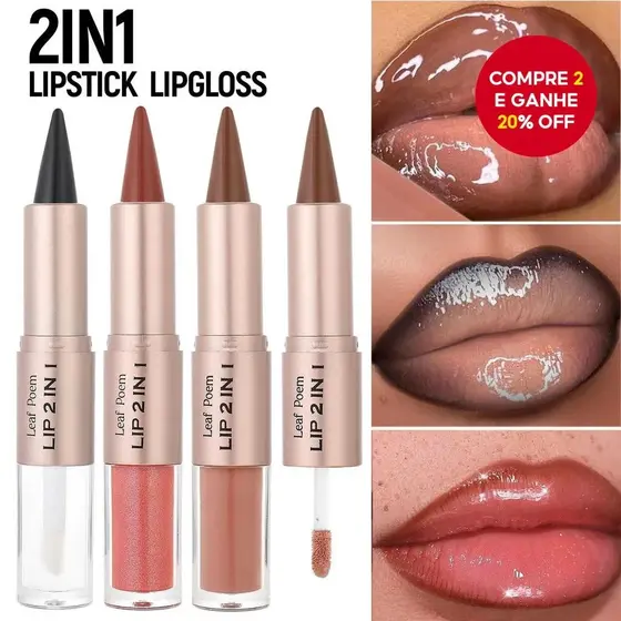 Lápis Labial 2 Em 1 (Delineador + Batom) | Fórmula À Prova D'água E Textura Leve Não Pegajosa