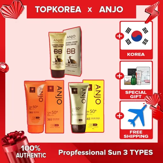 Anjo Propfessional 365 Creme Solar 70g/Natural Cover Snail Sun BB 50g/365 TOPKOREA Envio Da Coréia
