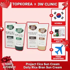 3w Clínica 2025 Novo Projeto Cica Creme Solar/Diário De Farelo De Arroz 70ml Fps50 + PA + + TOPKOREA Envio Da Coreia
