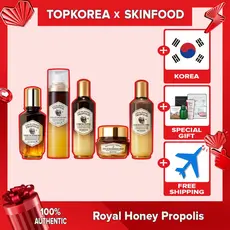 ★ SKINFOOD Royal Honey Própolis Essence Serum 50ml// Névoa 120 ml Toner 160 Creme 63 Emulsão Hidratante E Fortalecedor TOPKOREA/Envio De