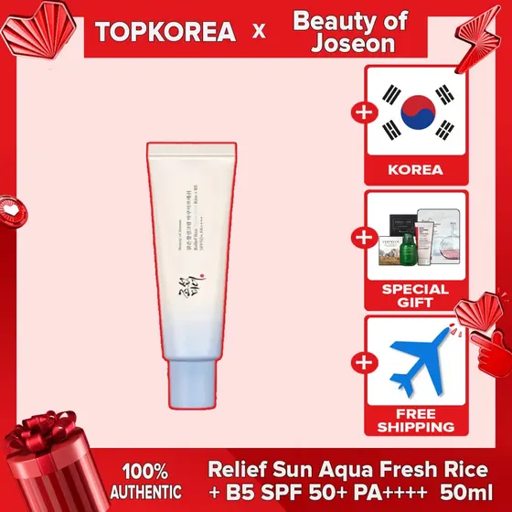 ★ Beleza De Joseon Relief Sun Aqua Arroz Fresco + B5 Fps 50 + PA + 50ml TOPKOREA Envio Da Coreia