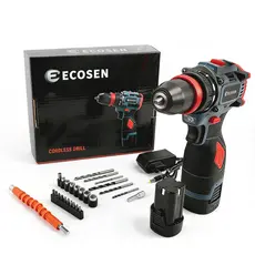 Parafusadeira elétrica 2 Bateriascom furadeira de lítio 2 em 1 de 16,8 V e torque de 45 Nm com motor sem escova  2 Bater