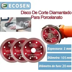 Kit3 Disco de Corte Diamantado Porcelanato 115 mm x 222 mm - 1mm A qualidade Para envio imediato