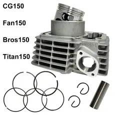 Cilindro Pistao Biela Alta Bicicleta Motorizada Kit CG150 Fan150 Bros150 titan150
