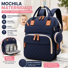 Mochila Bolsa Maternidade Original Impermeável Porta mamadeira Fralda Menina Menino