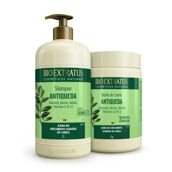 Bio Extratus Kit Jaborandi (Shampoo 1L e Banho de Creme 1Kg