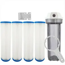 Filtro Água Caixa Água 4 Refil Plissado Lavável Com Suporte