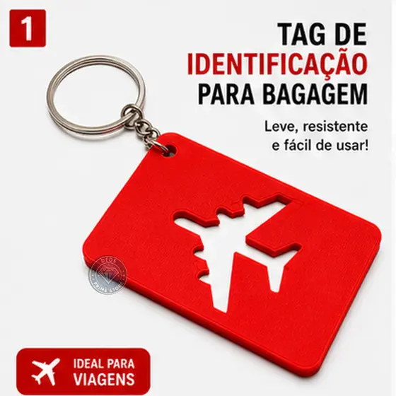 Tag Identificação Bagagem Mala Mochila Bolsa Etiqueta Viagem com Argola