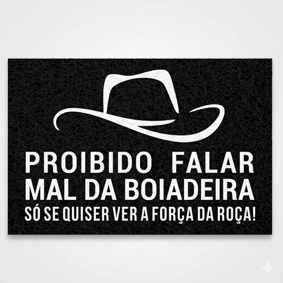 Tapete Capacho Boiadeira Rodeio antiderrapante de entrada casa 70x30