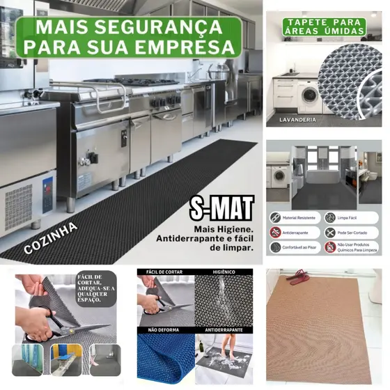 Tapete Antiderrapante Segurança Banheiros, Lavanderia, Piscinas e Áreas Úmidas Tamanhos Diversos