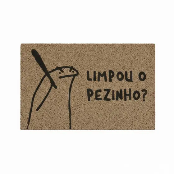 Tapete Limpe Antiderrapante Capacho Personalizado Flork Entrada de casa engraçada 80x40cm