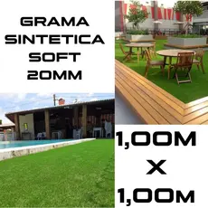 Grama Sintética Soft 20mm - 1m X 1m (1m²) Playground e Jardim
