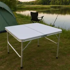 Mesa Dobrável Compacta Maleta Portátil 90x60 Alumínio Antioxidação Leve Resistente Camping Praia Uso Versátil