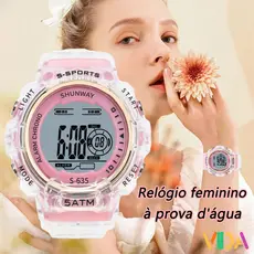 Relógio Digital Feminino À Prova D'água Pulseira Transparente Relogios Esportivo De Eletrônico LED Luminoso