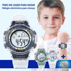 Relógio Infantil  À Prova D'Água Digital Relógios Luminoso LED Esportivo Cronômetro