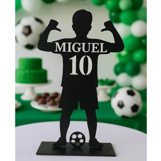 Centro de Mesa Jogador de Futebol Personalizado – MDF 3mm | Kit com 10, 15 ou 20