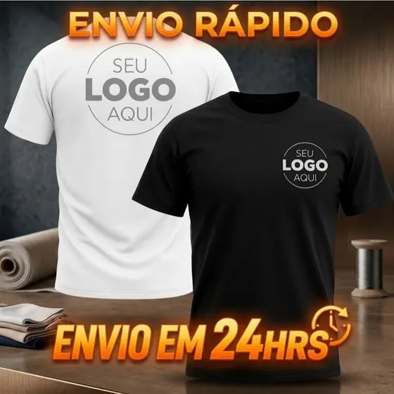 Camiseta Personalizada Estampada Uniforme Empresa Algodao Logo DTF