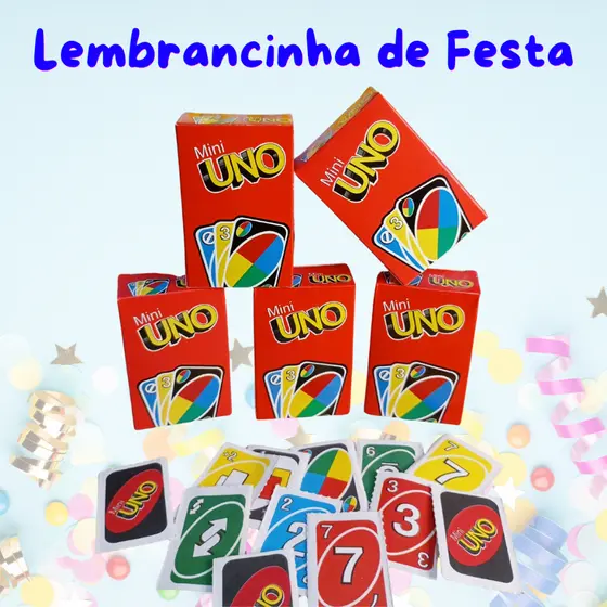 Kit 05/10/15/20 Mini Jogo de cartas Festas Lembrancinha Aniversário Prenda Brindes