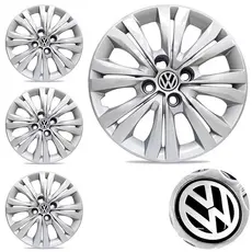 Jogo 4 Calotas Aro 14 Volkswagen Gol G3 G4 G5 G6 G7 + Emblema