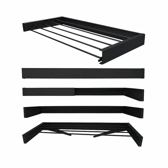 Varal Mágico 120 Cm Retratil 7 Varetas Apartamento Kitnets Casas - Bitenfer Varais