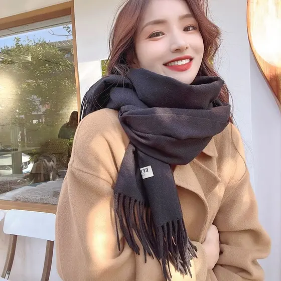 Cachecol Inverno Lenço de liso Pashmina para Feminina com 180G