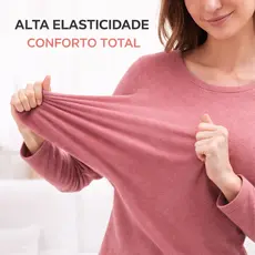Blusa Térmica Feminina Segunda Pele Flanelada Peluciada Inverno Frio