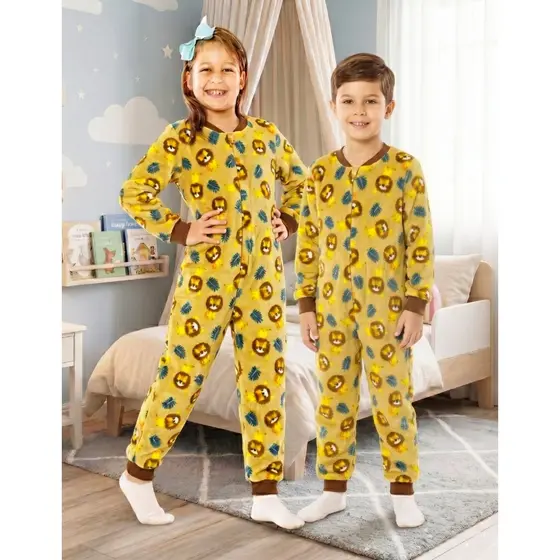 Macacão Infantil Pelucia Fleece Super Fofinho Lindo em fleece Ótimo Presente Neto Afilhado
