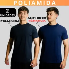 Kit 2 Camisa Térmica POLIAMIDA Masculina Manga Curta Anti Odor Segunda Pele Academia Fitness Treino