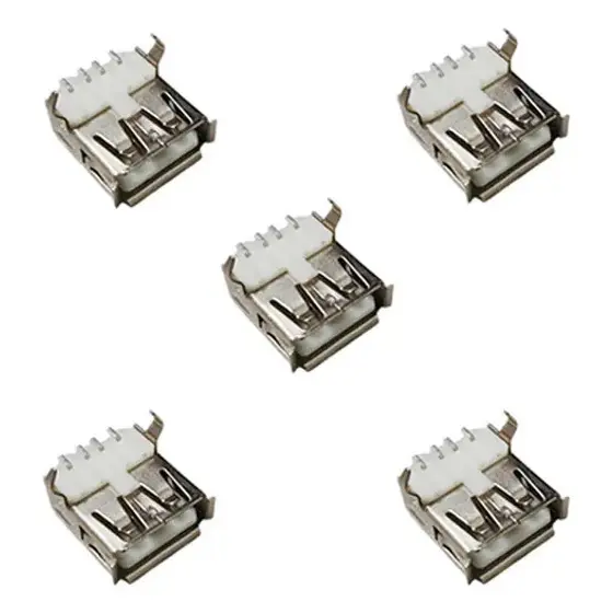 Kit 5 Peças Conector Usb Femea P/ Placa Yh Usb01c