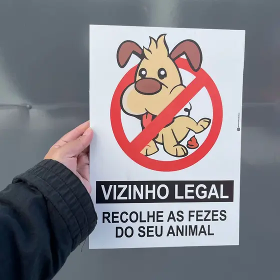 Placas Vizinho Legal Recolha As Fezes Do Cachorro 20x30cm