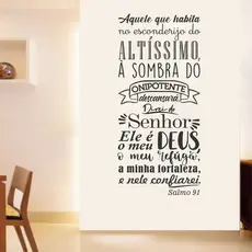 Adesivo Parede Religioso Salmos 91 Aquele Que Habita Grande