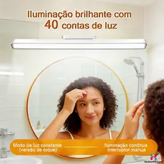 Luminária De Mesa Lâmpada De Led Abajur Luz De Maquiagem Para Espelho Recarregável Sem Fio Usb TD122
