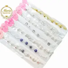 Kit 3/6 Pulseiras Banhada à Prata 925  e Dourado - Feminina Sortidos