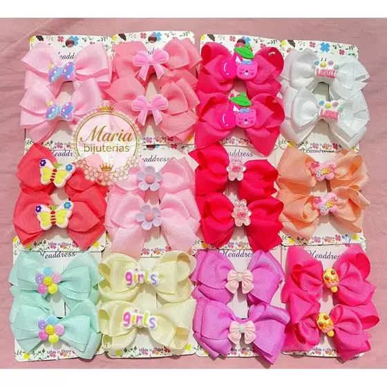 Kit 10 Laços de Cabelo Infantil Bico de Pato