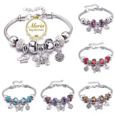 PULSEIRA   ESTILO DE BERLOQUES COM PEDRAS DE ZIRCONIA MODELO Aleatório