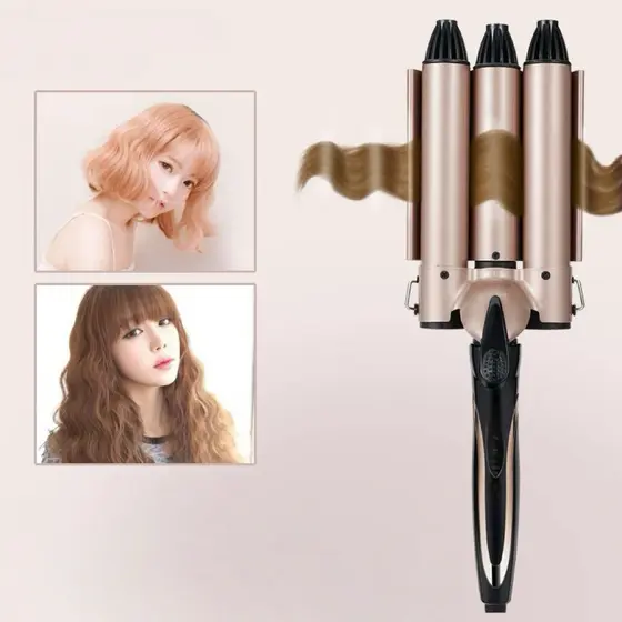 Modelador de cachos tri ondas Tri-ondas modelador 22cm de diâmetro JIMMYStore