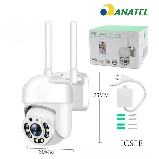 Câmera de Segurança Wi-Fi 2.4G Inteligente ICSEE com Visão Noturna HD