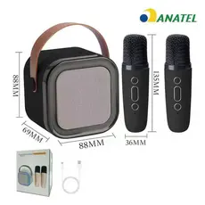 Caixa de Som Bluetooth Portátil RGB com Microfone Sem Fio Karaokê USB TF AUX LED Colorido Mini Speaker Potente