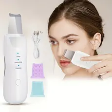 Aparelho Peeling Ultrassônico Limpeza Facial Profunda Removedor de Cravos Esfoliante Facial Antirrugas Recarregável USB